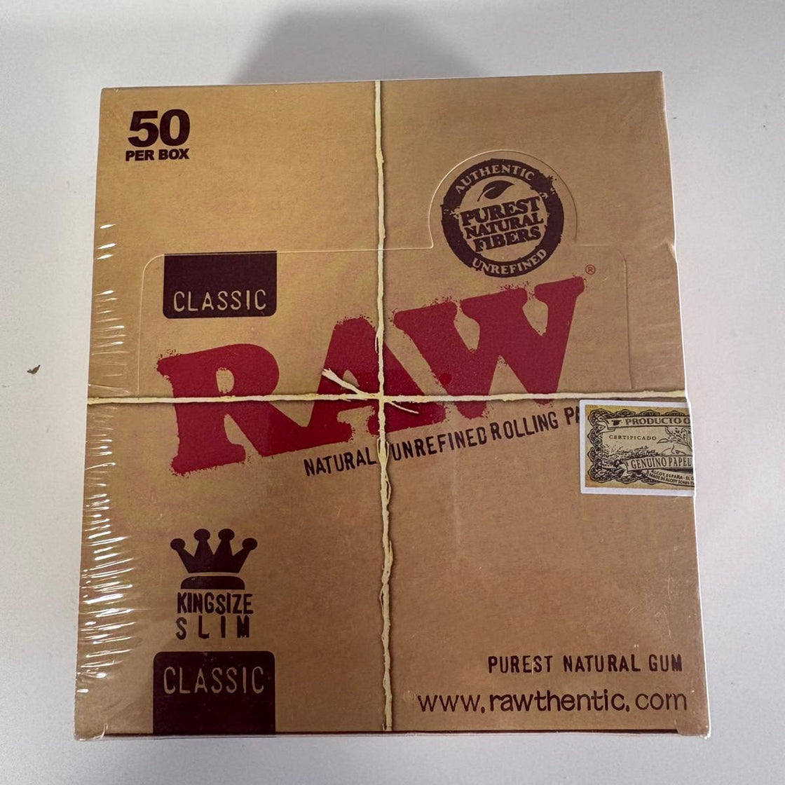 Raw Classic King Size Slim Rolling Papers (Box of 50)