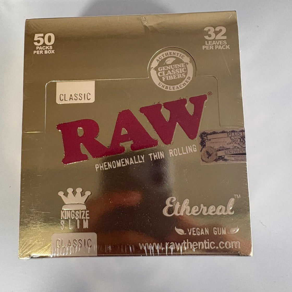 Raw Ethereal Classic King Size Slim Rolling Papers (Box of 50)