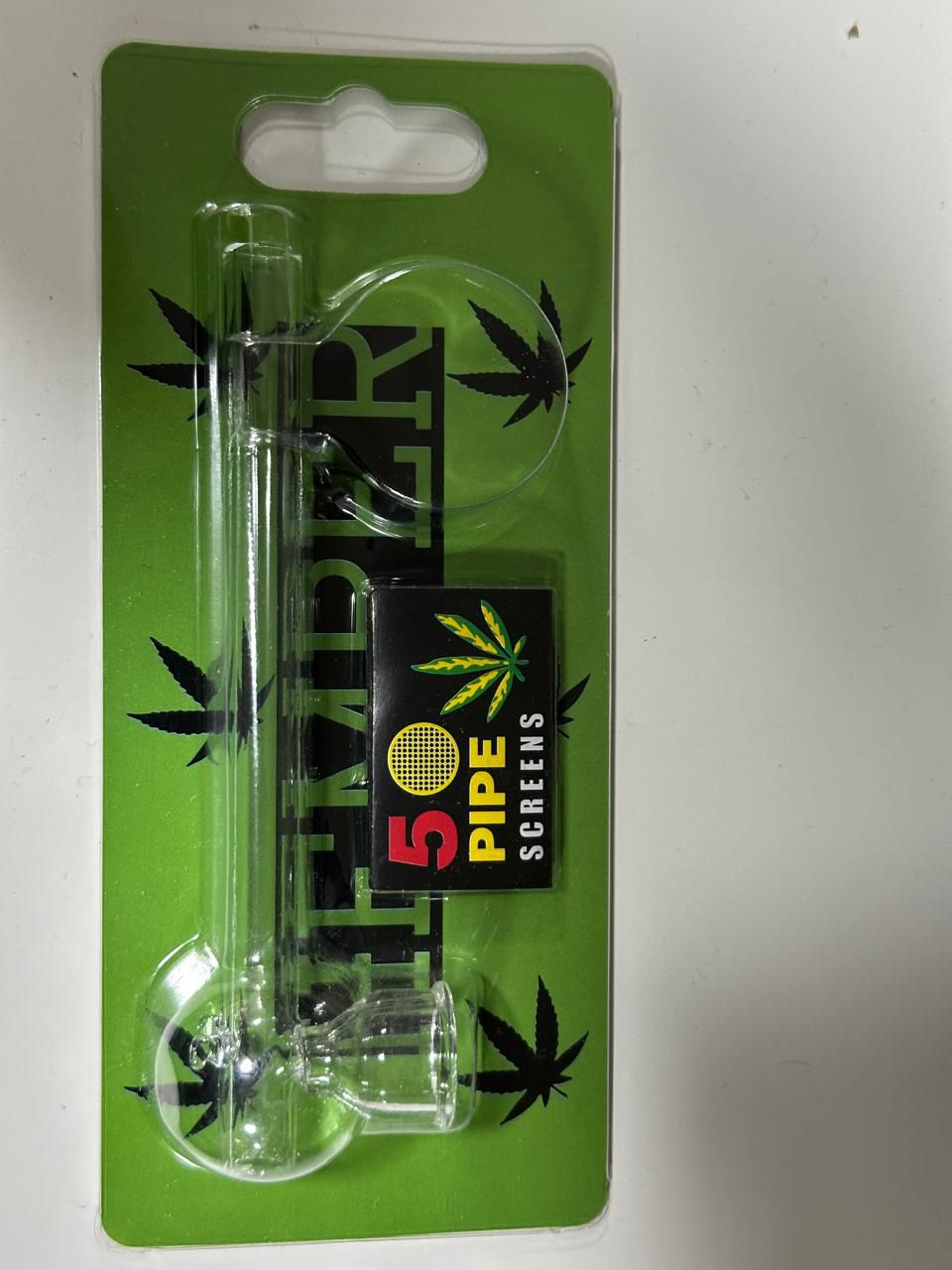 Glass pipes with mini plastic grinder